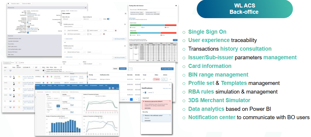 ACS Back-office main features