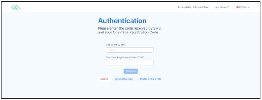 authentication page
